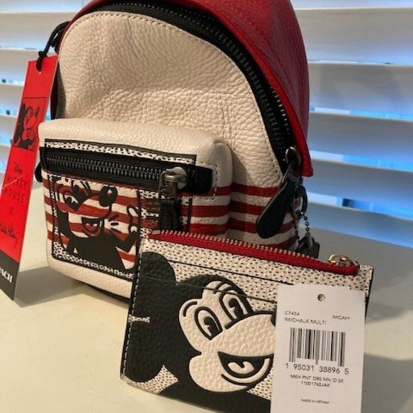 Coach Disney Mickey Mouse Keith Haring Backpack AND Wallet - NWT - Picture 2 of 11